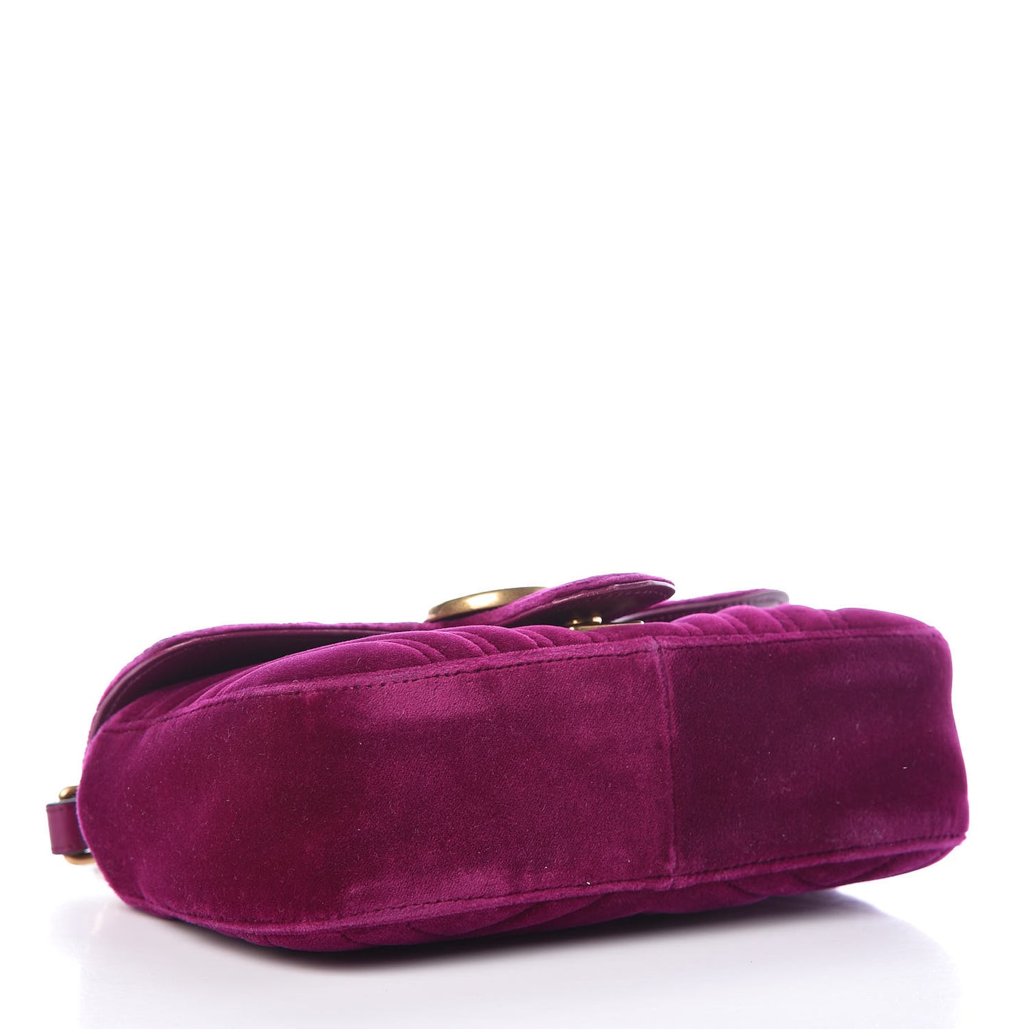 Velvet Matelasse Mini GG Marmont Shoulder Bag Fuchsia Violet Cyclamen