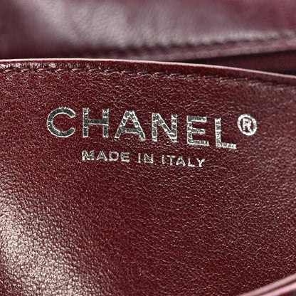 Chanel Metallic Patent Quilted Jumbo Single Flap Bordeaux 6 of 9