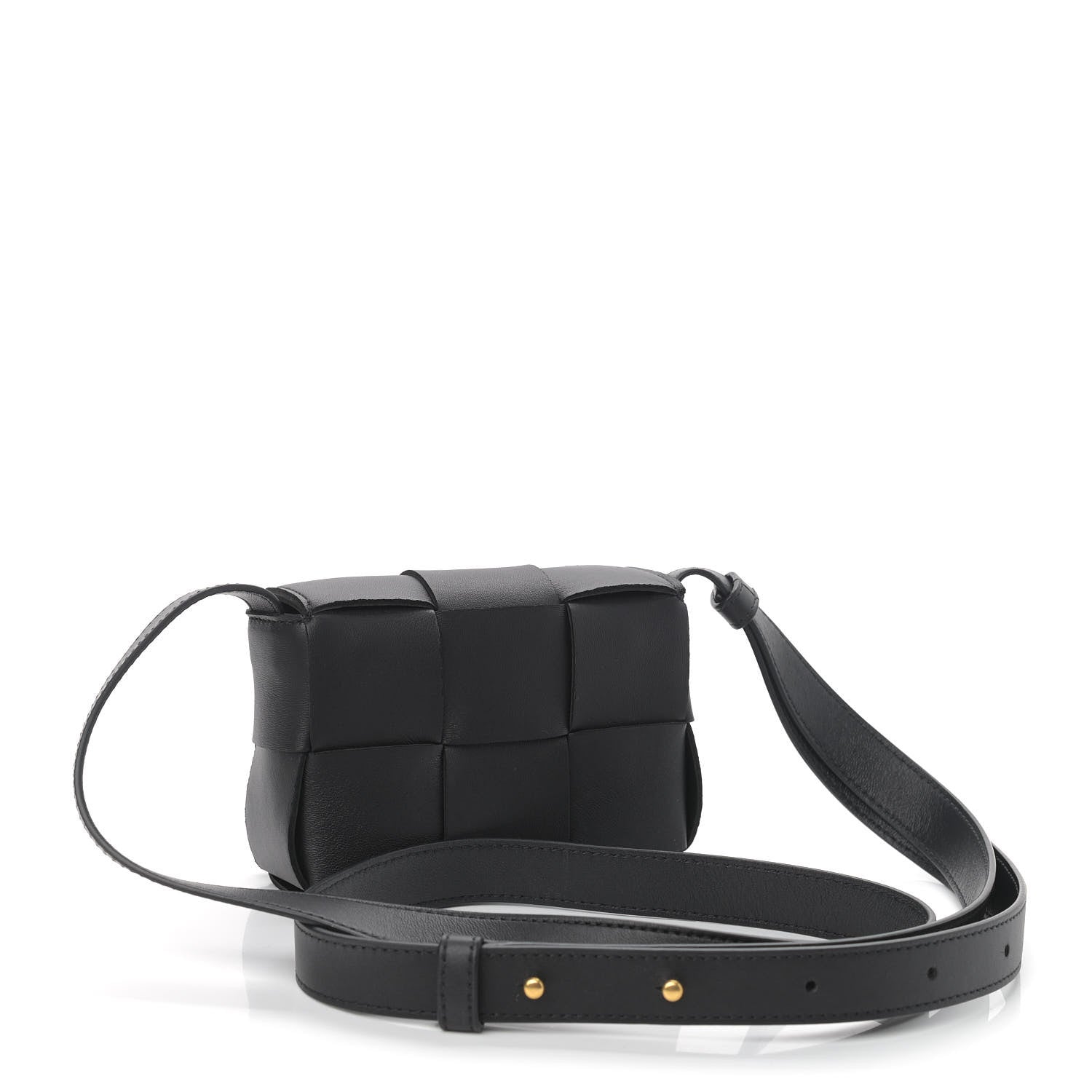 Bottega Veneta Lambskin Maxi Intrecciato Extra Mini Cassette Crossbody Bag Black 3 of 9