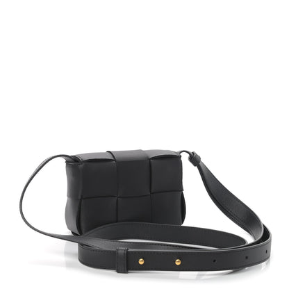 Bottega Veneta Lambskin Maxi Intrecciato Extra Mini Cassette Crossbody Bag Black 3 of 9