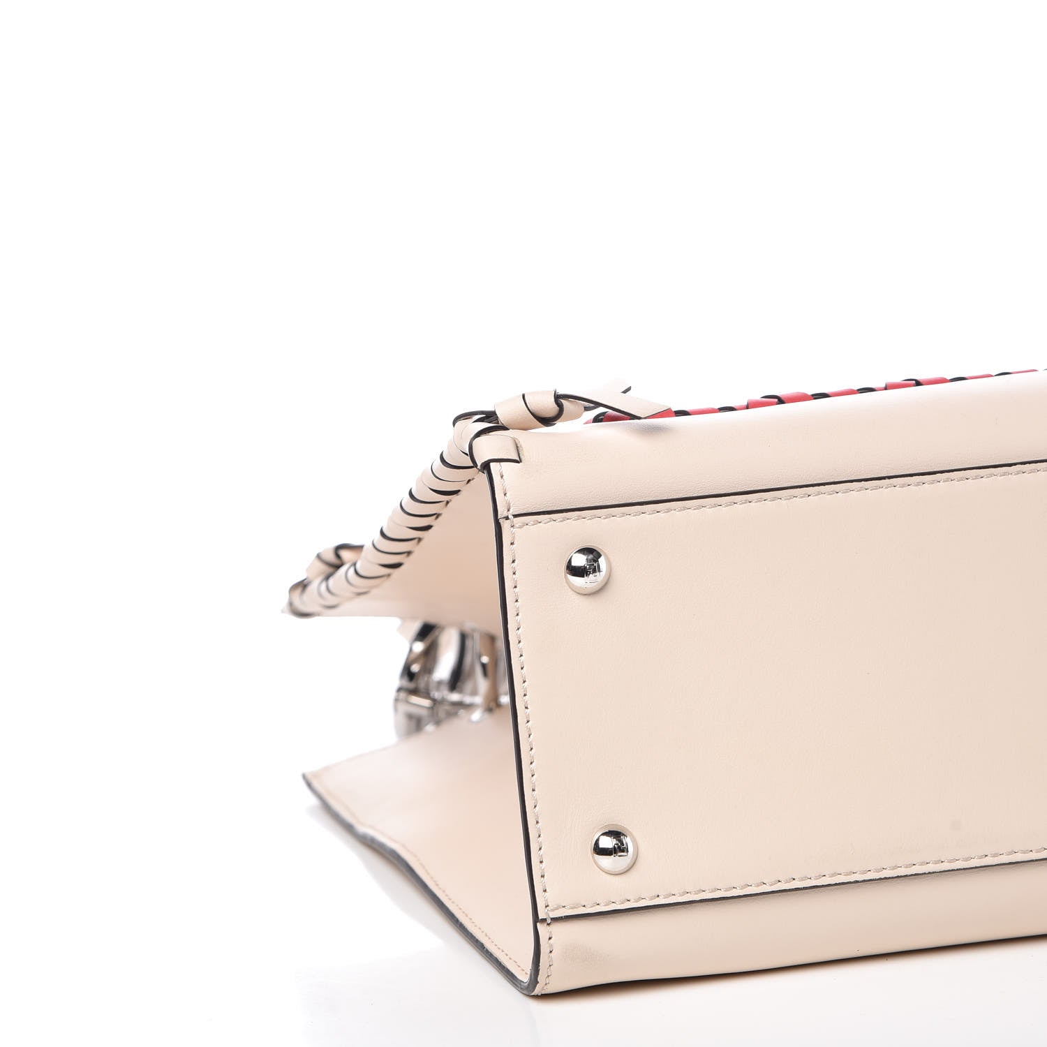 Fendi Vitello Century F is Fendi Whipstitch Bi-Color Regular Runaway Satchel Camelia Orzo Multicolor 6 of 12