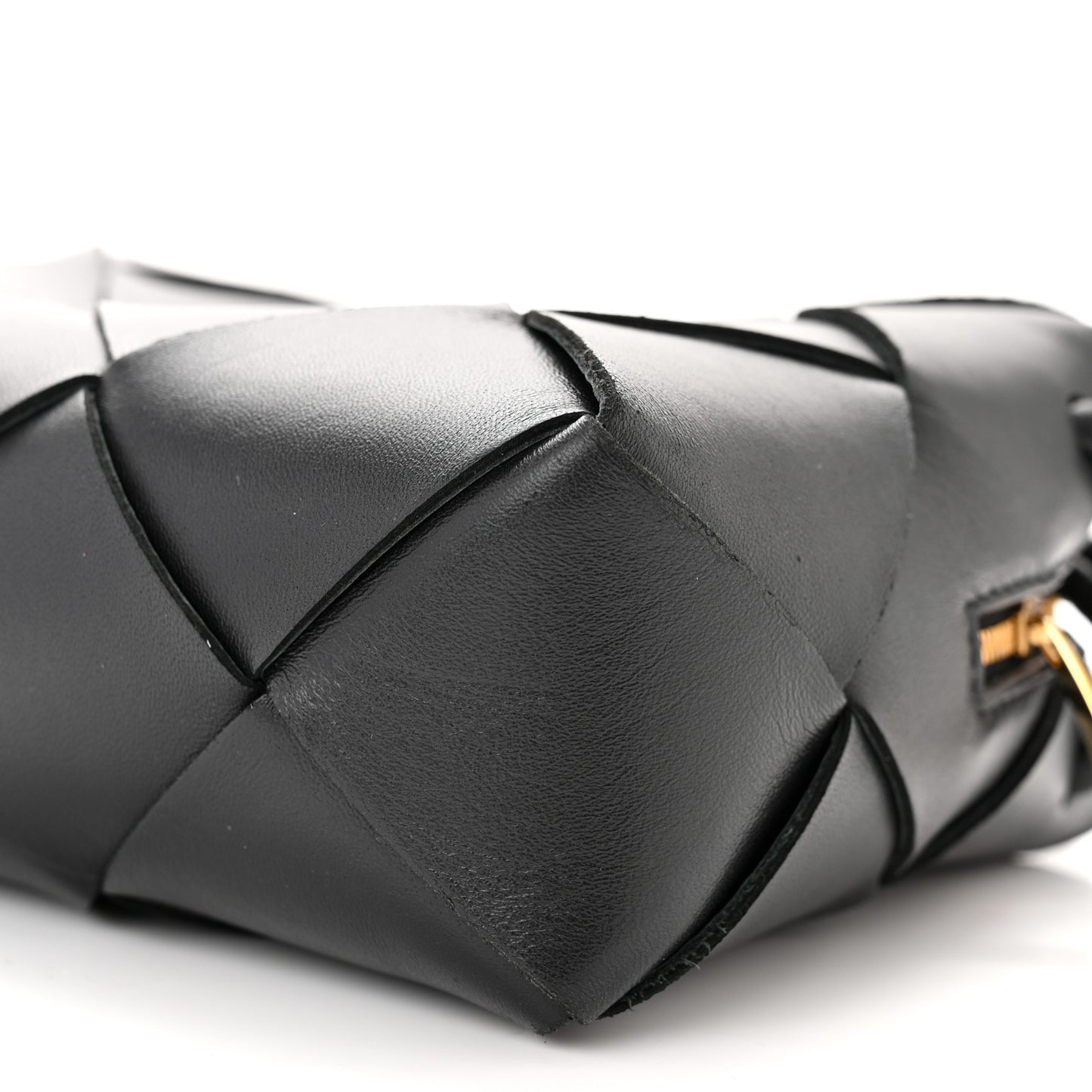 Lambskin Maxi Intrecciato Small Cassette Camera Bag Black