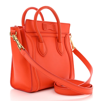 Celine Smooth Calfskin Nano Luggage Fluo Orange 3 of 11