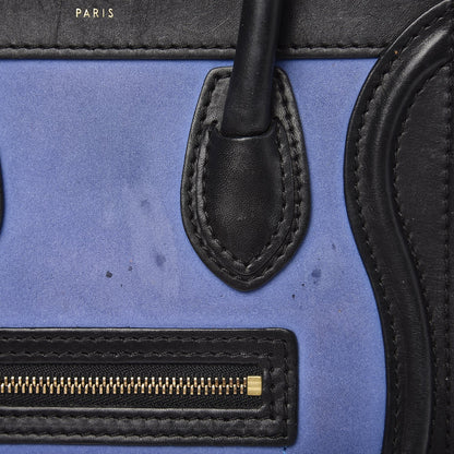 Celine Nubuck Smooth Calfskin Nano Tri-Color Luggage Royal Blue 17 of 18