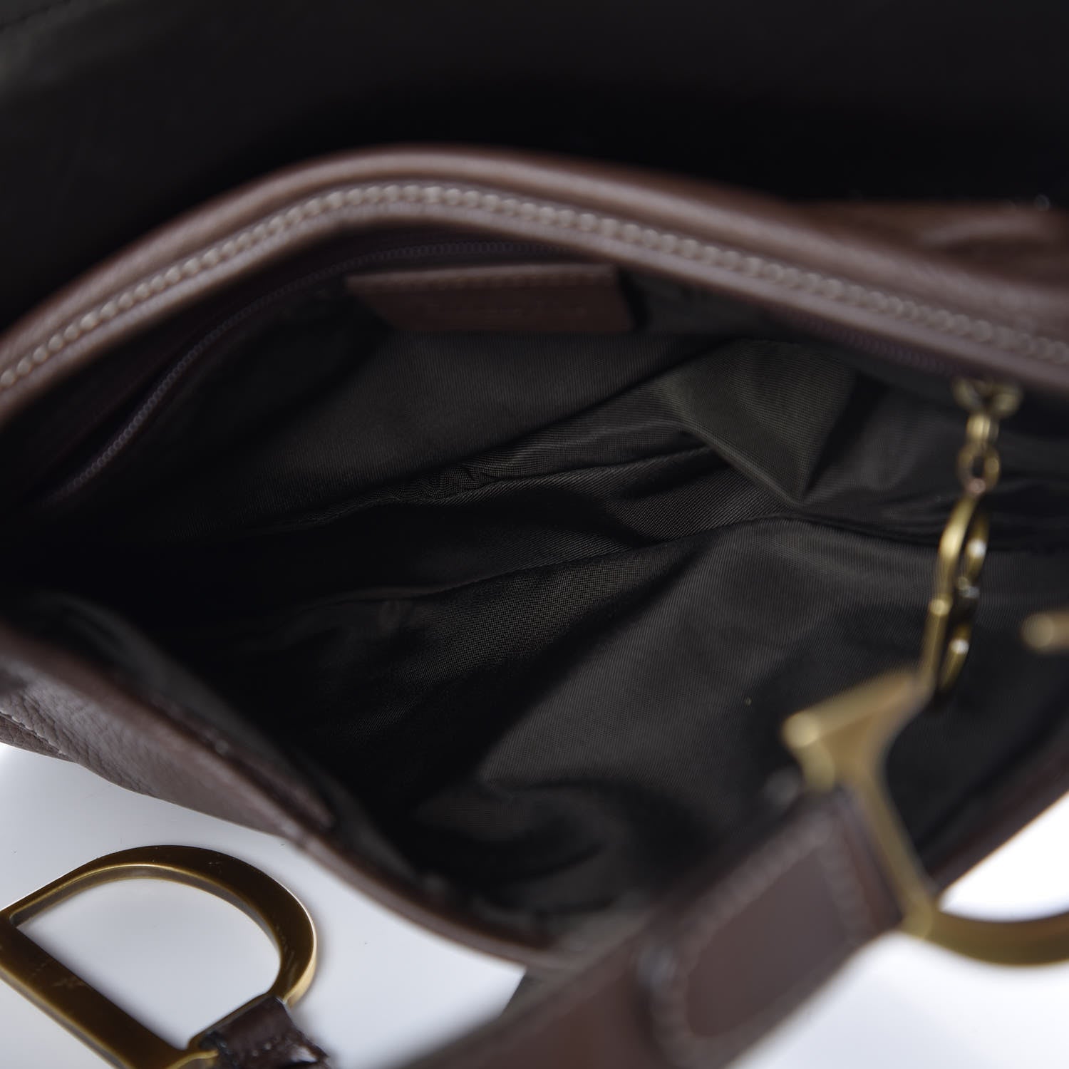 Christian Dior Calfskin Saddle Bag Brown 6 of 9