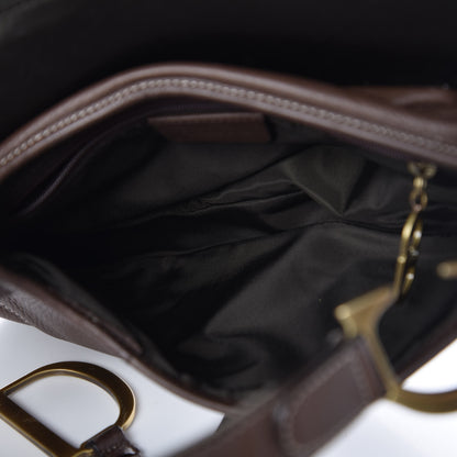 Christian Dior Calfskin Saddle Bag Brown 6 of 9
