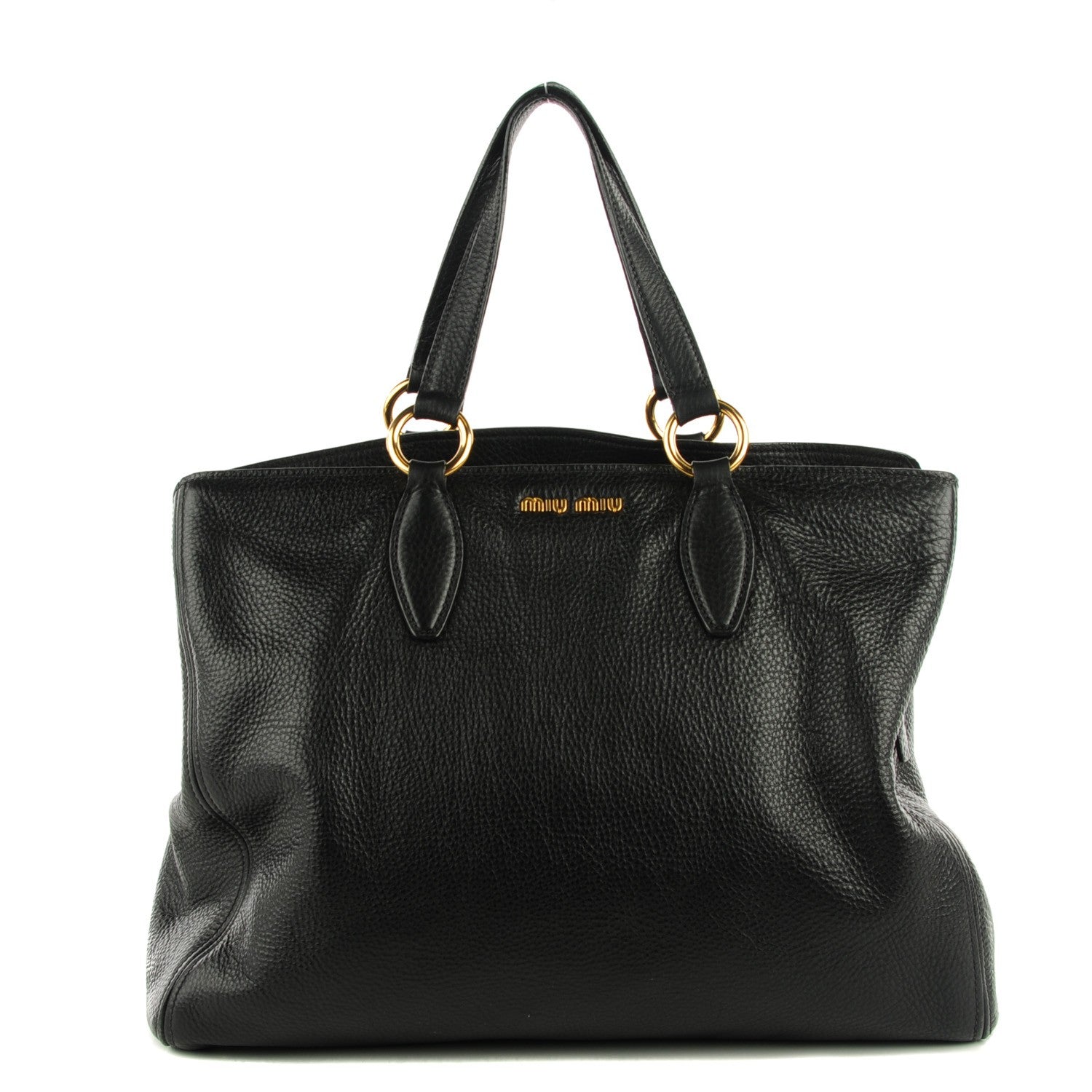 Miu Miu Vitello Caribu Top Handle Bag Nero Black 1 of 8