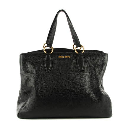 Miu Miu Vitello Caribu Top Handle Bag Nero Black 1 of 8