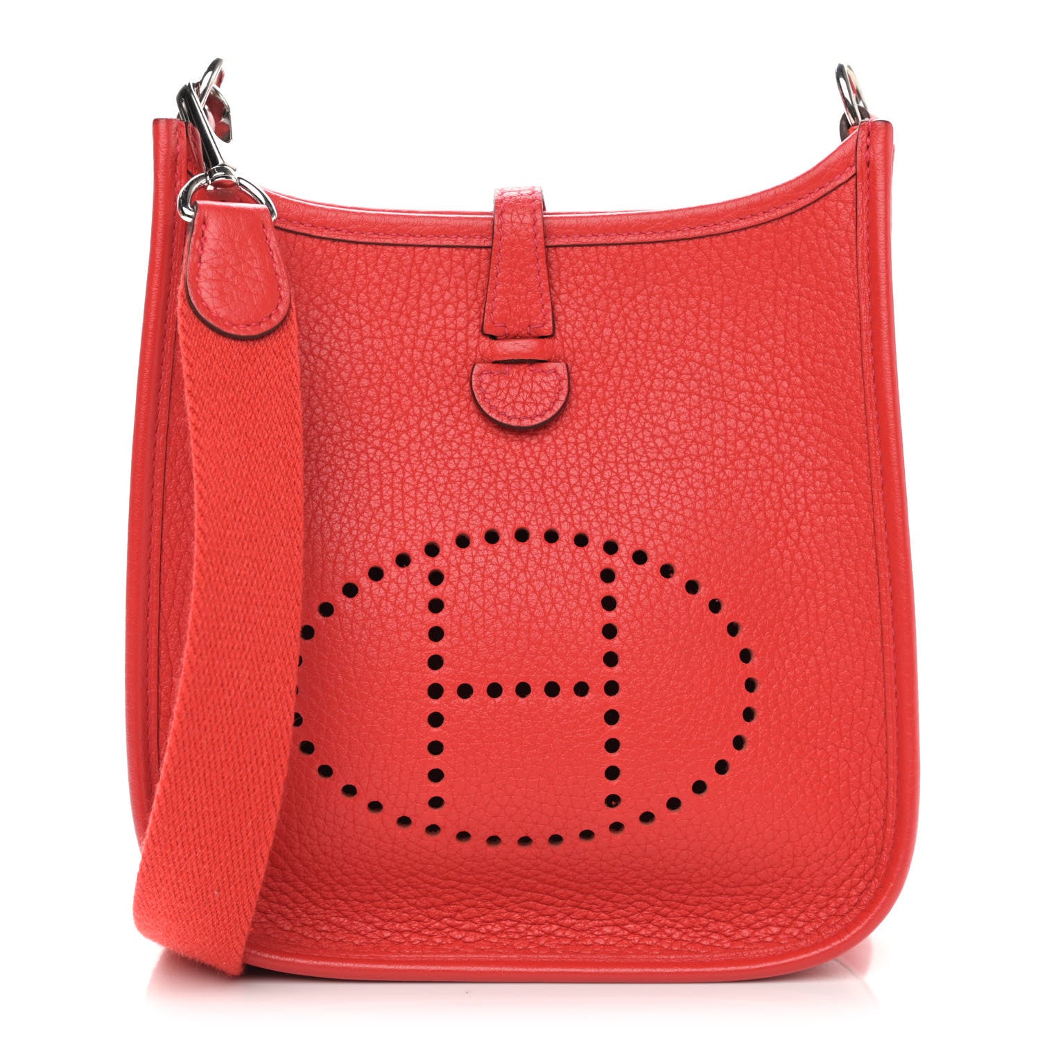 Hermes Taurillon Clemence Evelyne TPM Rouge Casaque 1 of 12