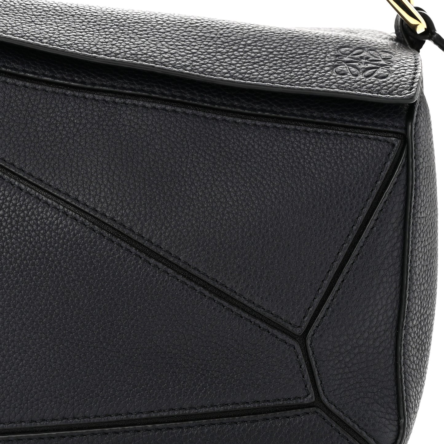 Calfskin Small Puzzle Bag Midnight Blue Black