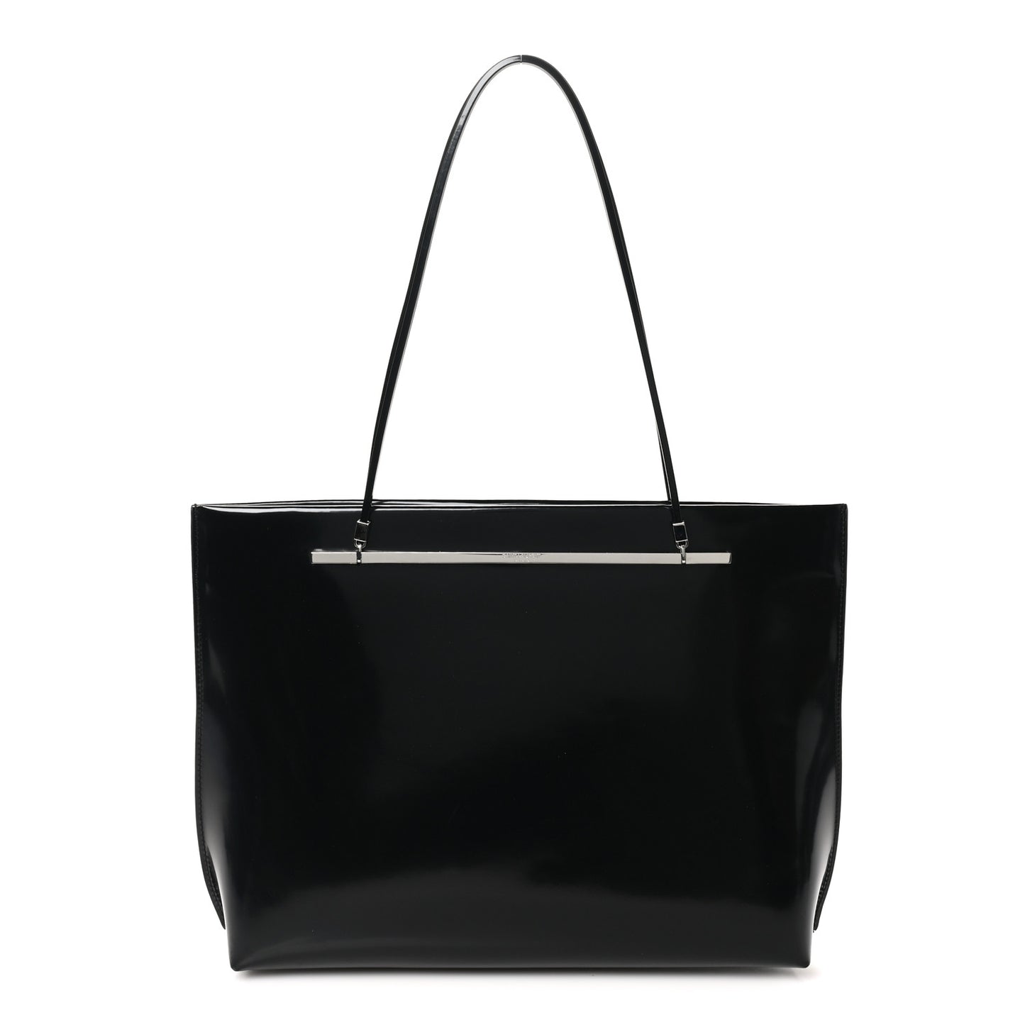 Patent Calfskin Suzanne Shopping Tote Black