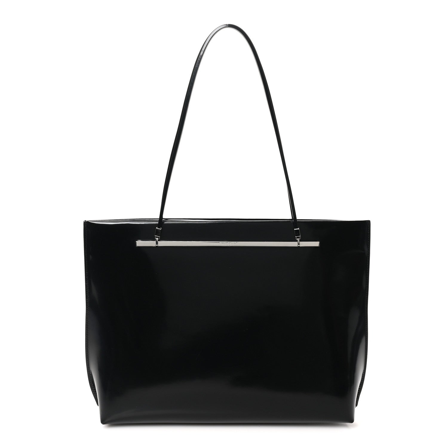 Saint Laurent Patent Calfskin Suzanne Shopping Tote Black 2 of 17