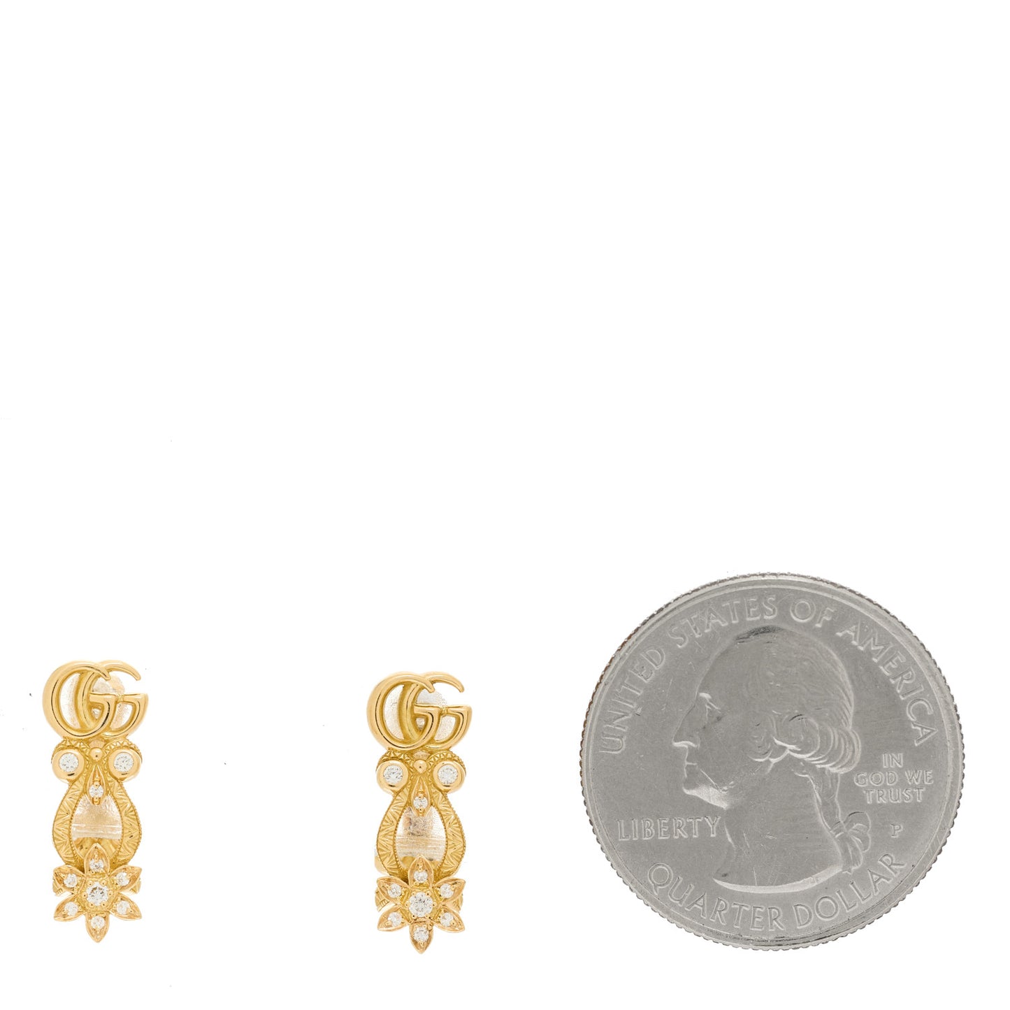 18K Yellow Gold Diamond Flora Pave Earrings