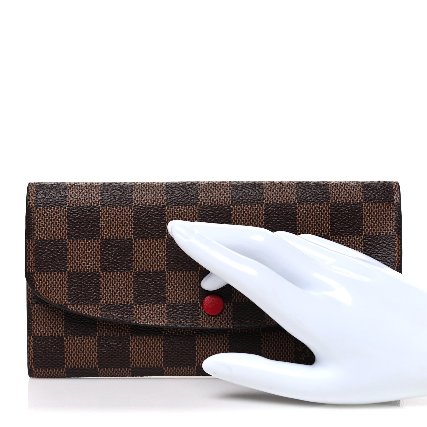 Louis Vuitton Damier Ebene Emilie Wallet Red 2 of 6