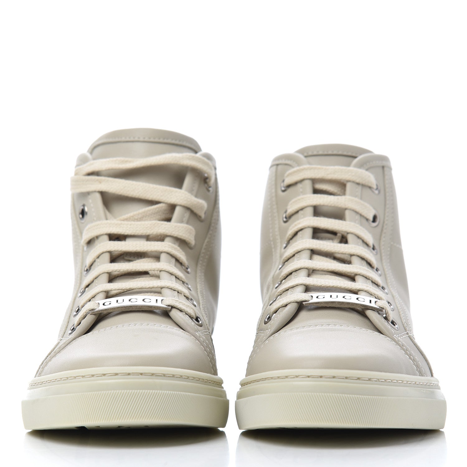 Gucci Calfskin Womens High Top Sneakers 35 Mystic White 2 of 9
