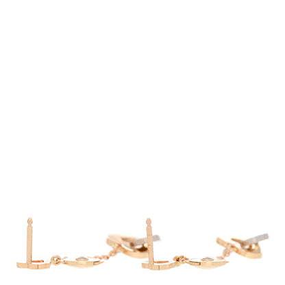 Cartier 18K Pink White Gold Double Heart Drop Earrings 3 of 6