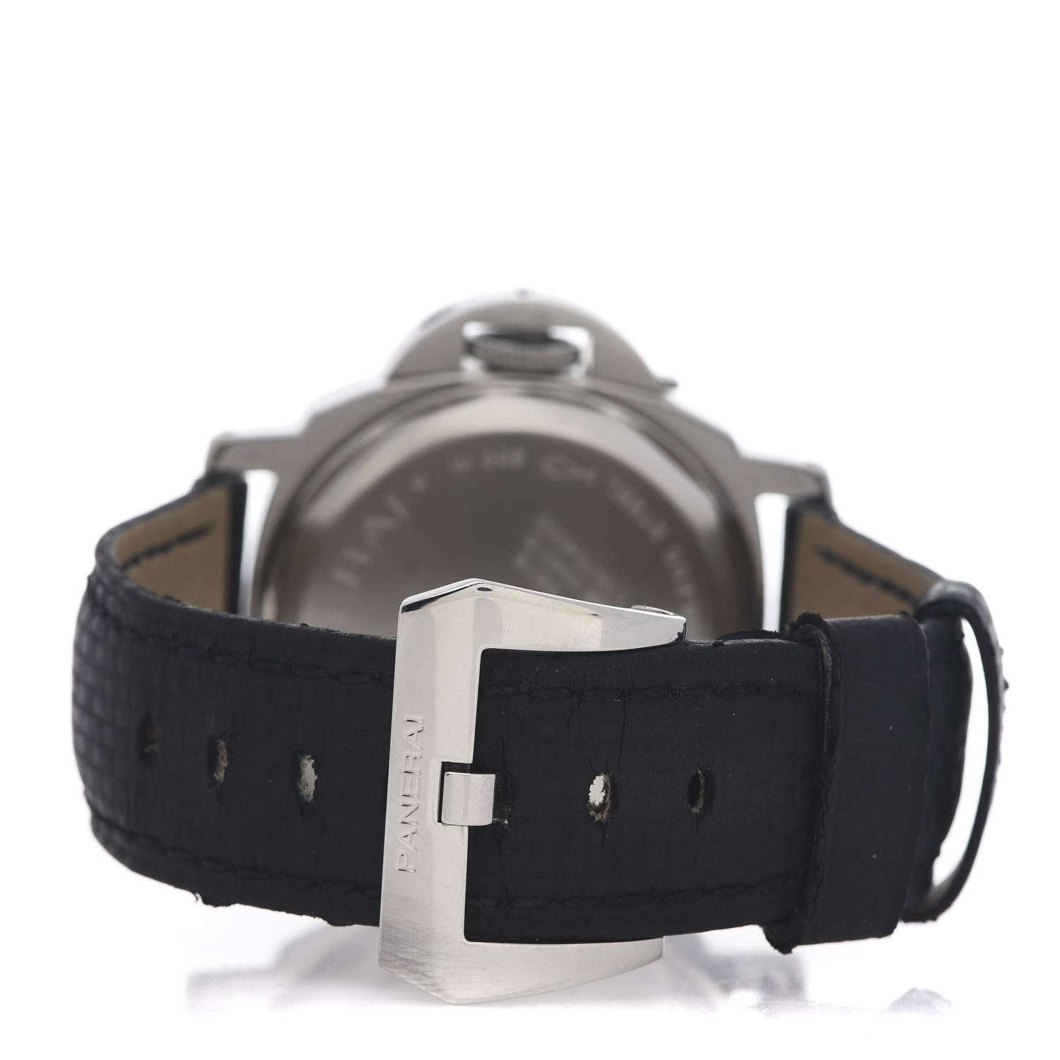 Panerai Stainless Steel Alligator 44mm Luminor Marina Manual Winding Watch Black PAM00463 4 of 5
