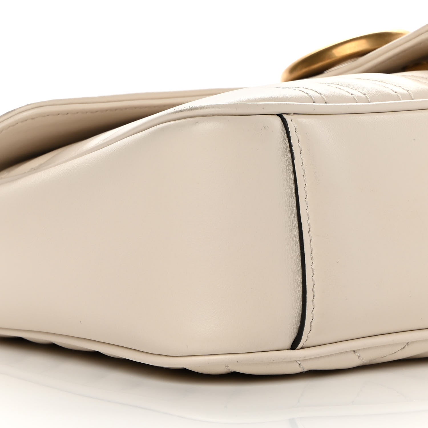 Gucci Calfskin Matelasse Small GG Marmont Shoulder Bag White 9 of 14