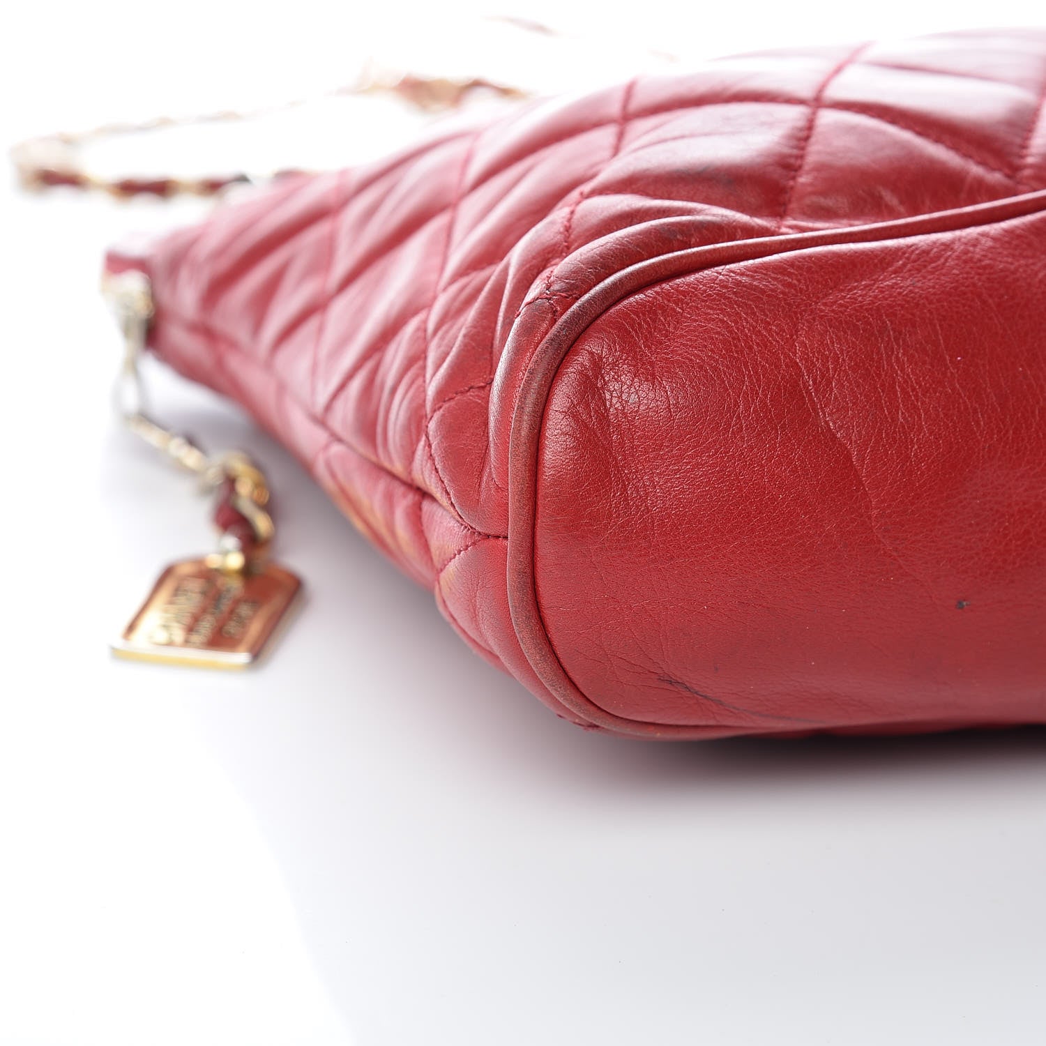 Chanel Lambskin Quilted Shoulder Bag Red 9 of 26