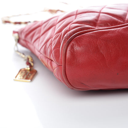 Chanel Lambskin Quilted Shoulder Bag Red 9 of 26