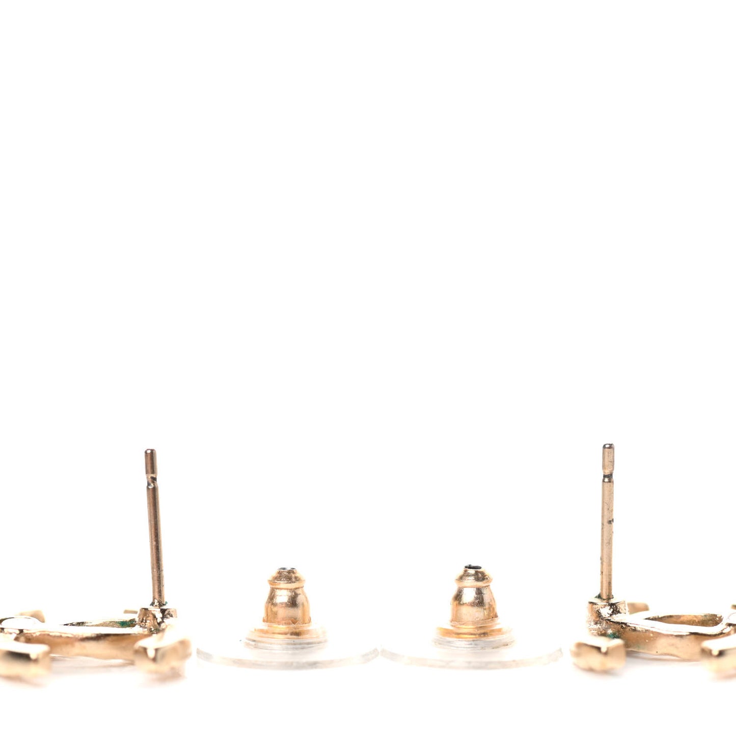 Pearl Bead CC Drop Earrings Black Gold