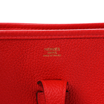 Hermes Taurillon Clemence Evelyne III PM Rouge De Coeur 6 of 8