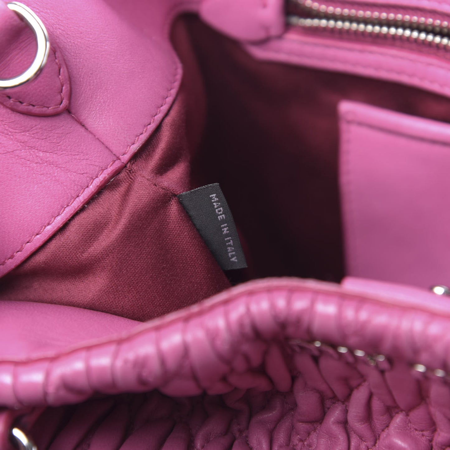 Nappa Matelasse Swarovski Crystal Tote Fuxia