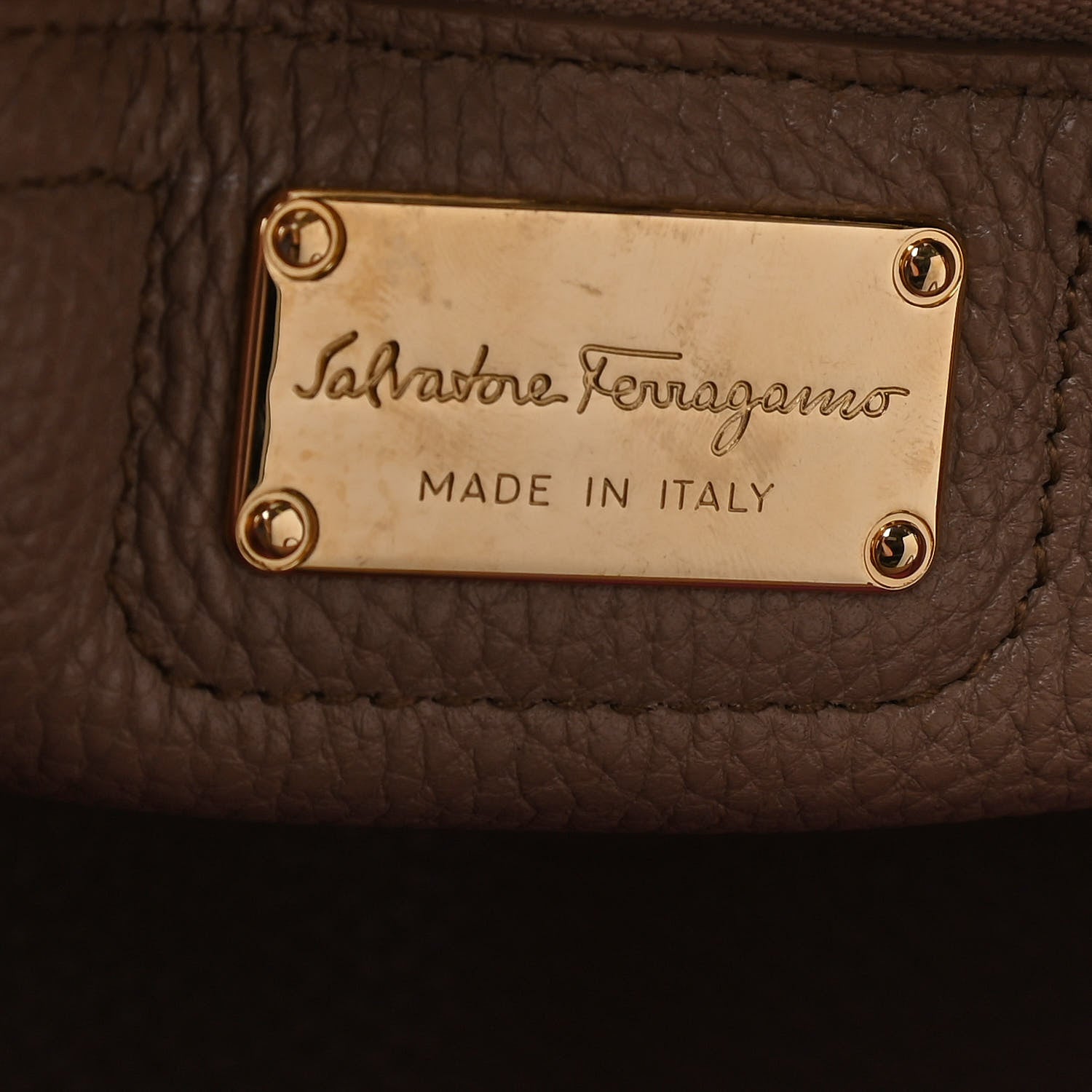 Salvatore Ferragamo Grained Calfskin Double Handle Medium Amy Tote Beige Pink 8 of 11