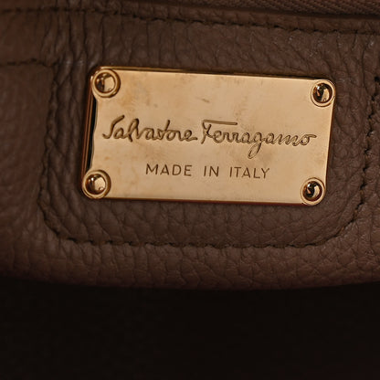 Salvatore Ferragamo Grained Calfskin Double Handle Medium Amy Tote Beige Pink 8 of 11