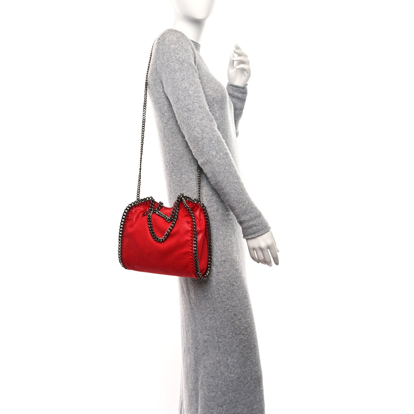 Shaggy Deer Mini Falabella Shoulder Bag Red