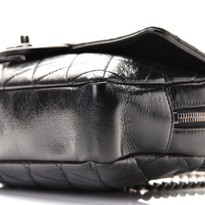Chanel Glazed Calfskin Quilted Medium Duo Color Flap Black 6 of 9
