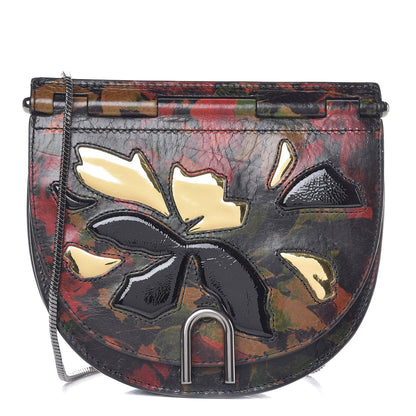 3.1 Phillip Lim 3.1 Calfskin Printed Hana Chain Saddle Bag Black Multicolor 1 of 9