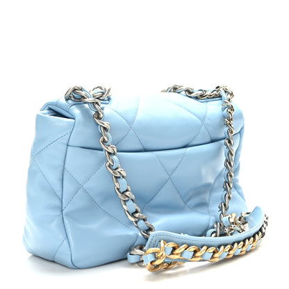 Chanel Lambskin Quilted Medium Chanel 19 Flap Light Blue 3 of 10