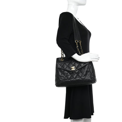 Chanel Caviar Quilted Pocket Shopping Tote Black 2 of 15