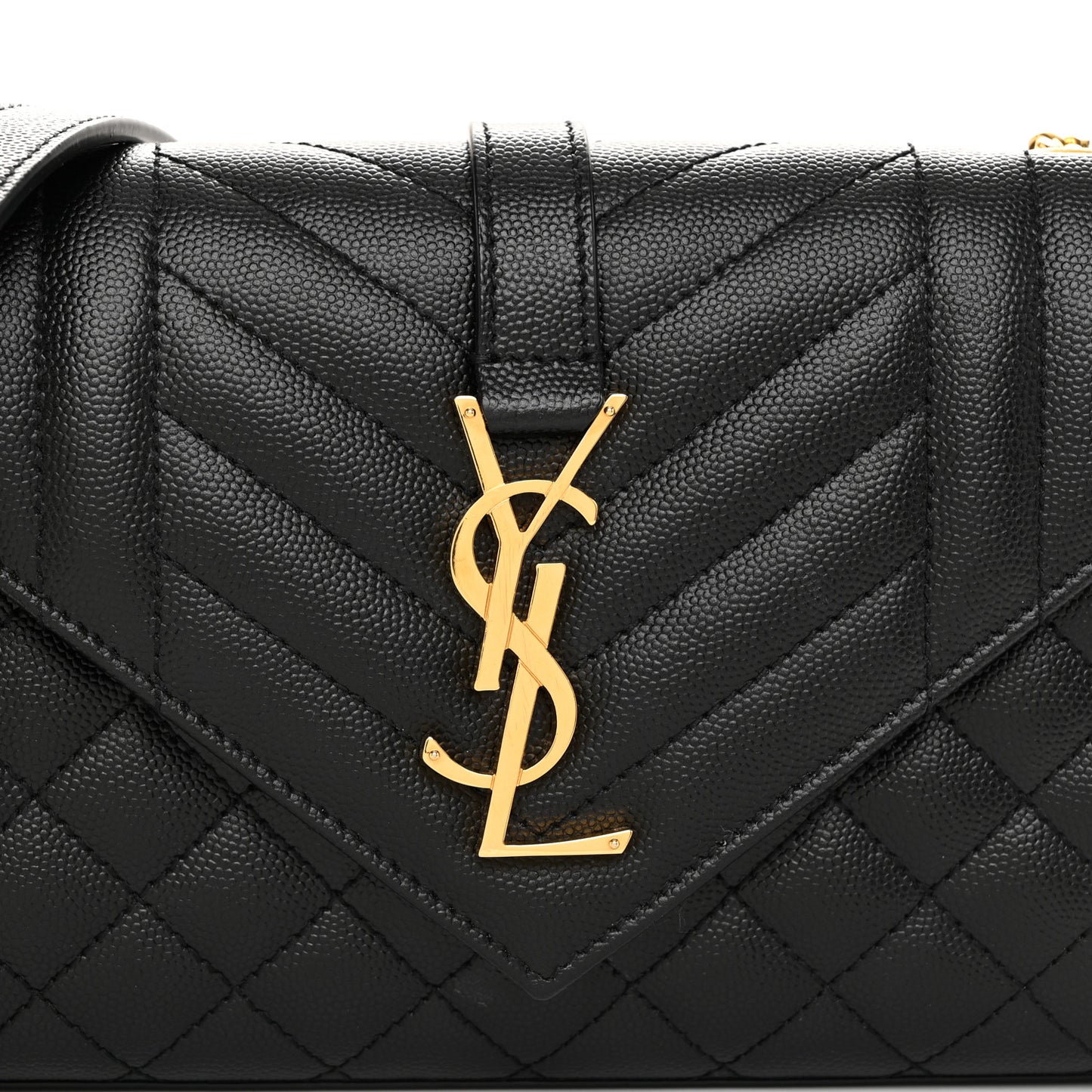 Grain De Poudre Textured Mixed Matelasse Triquilt Small Monogram Satchel Black