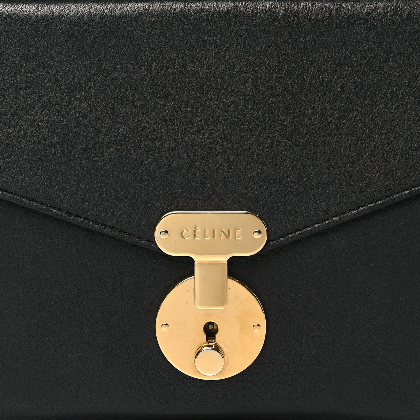 Calfskin Envelope Shoulder Bag Black