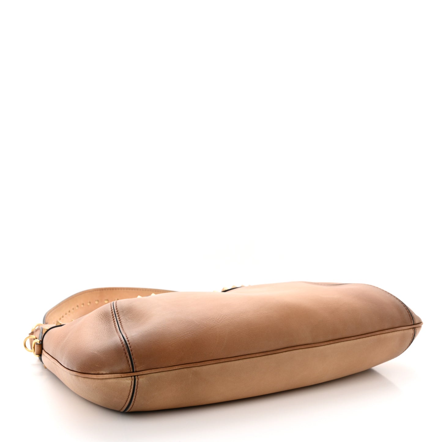 Buffed Calfskin Medium Twinkle Studs Hobo Camel