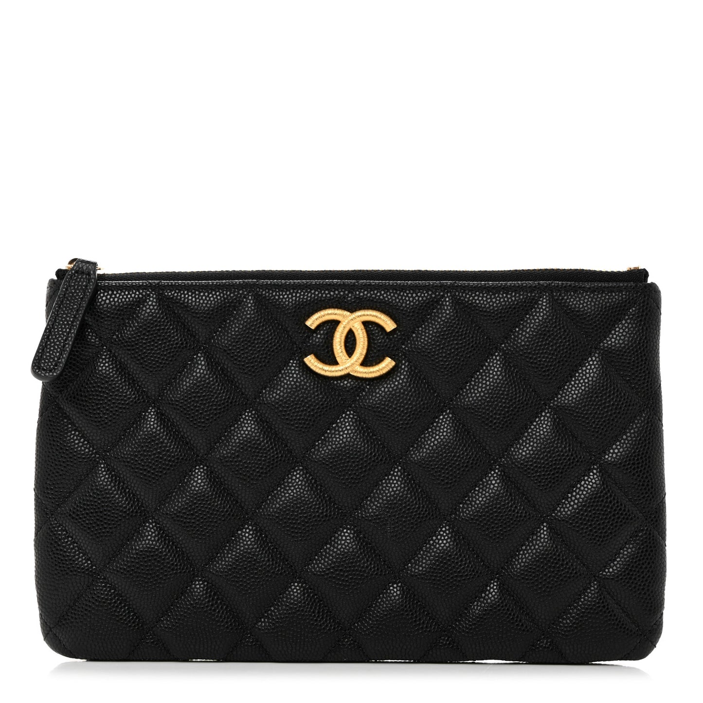Caviar Quilted Small CC Cosmetic Case Black