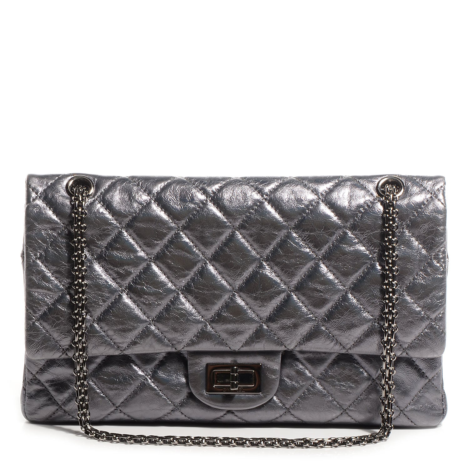 Chanel Aged Calfskin 2.55 Reissue 227 Flap Dark Silver 1 of 8