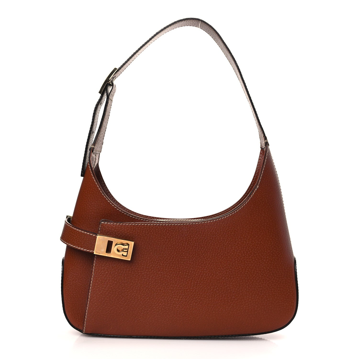 Salvatore Ferragamo Pigskin Shoulder Bag Brown 1 of 9