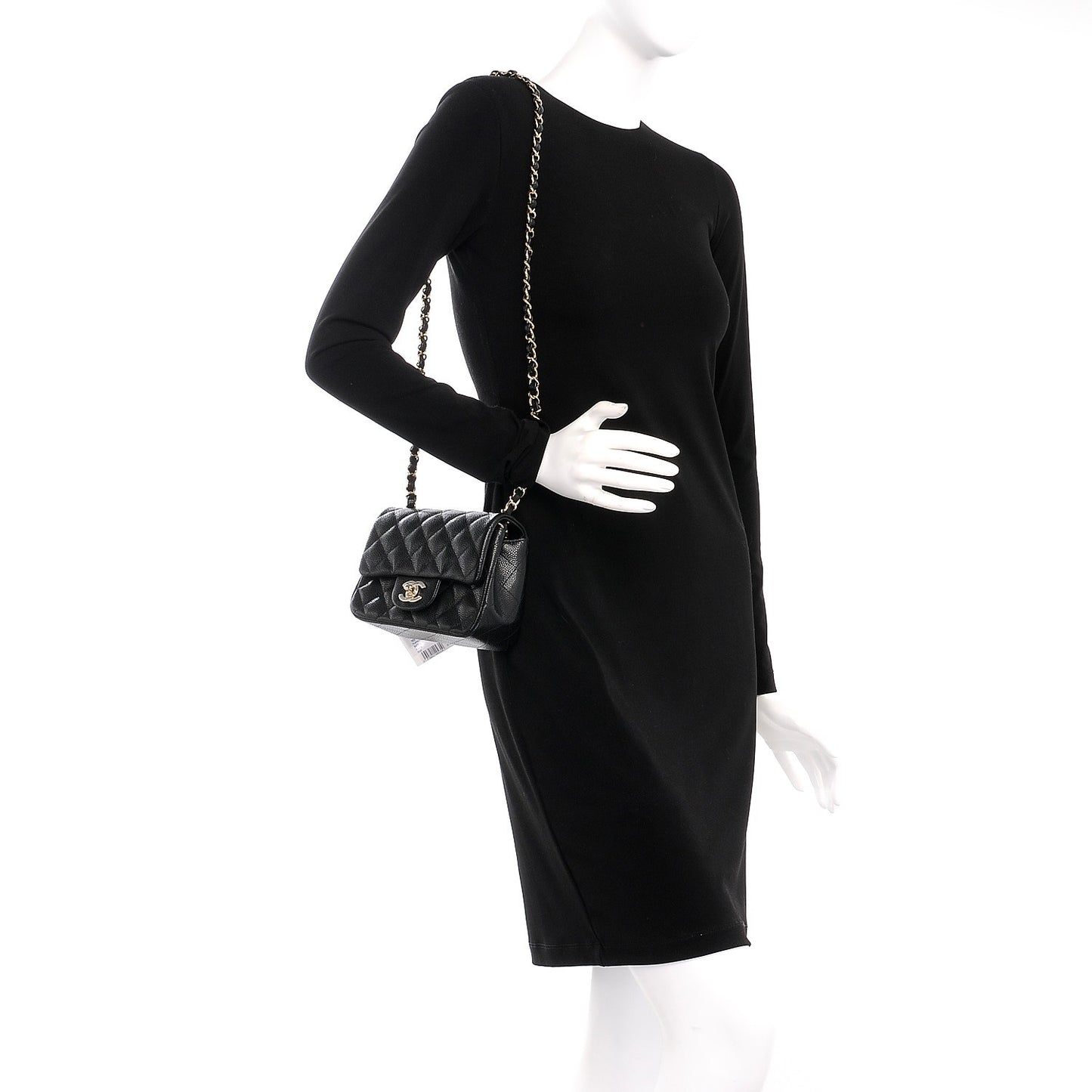 Caviar Quilted Mini Square Flap Black