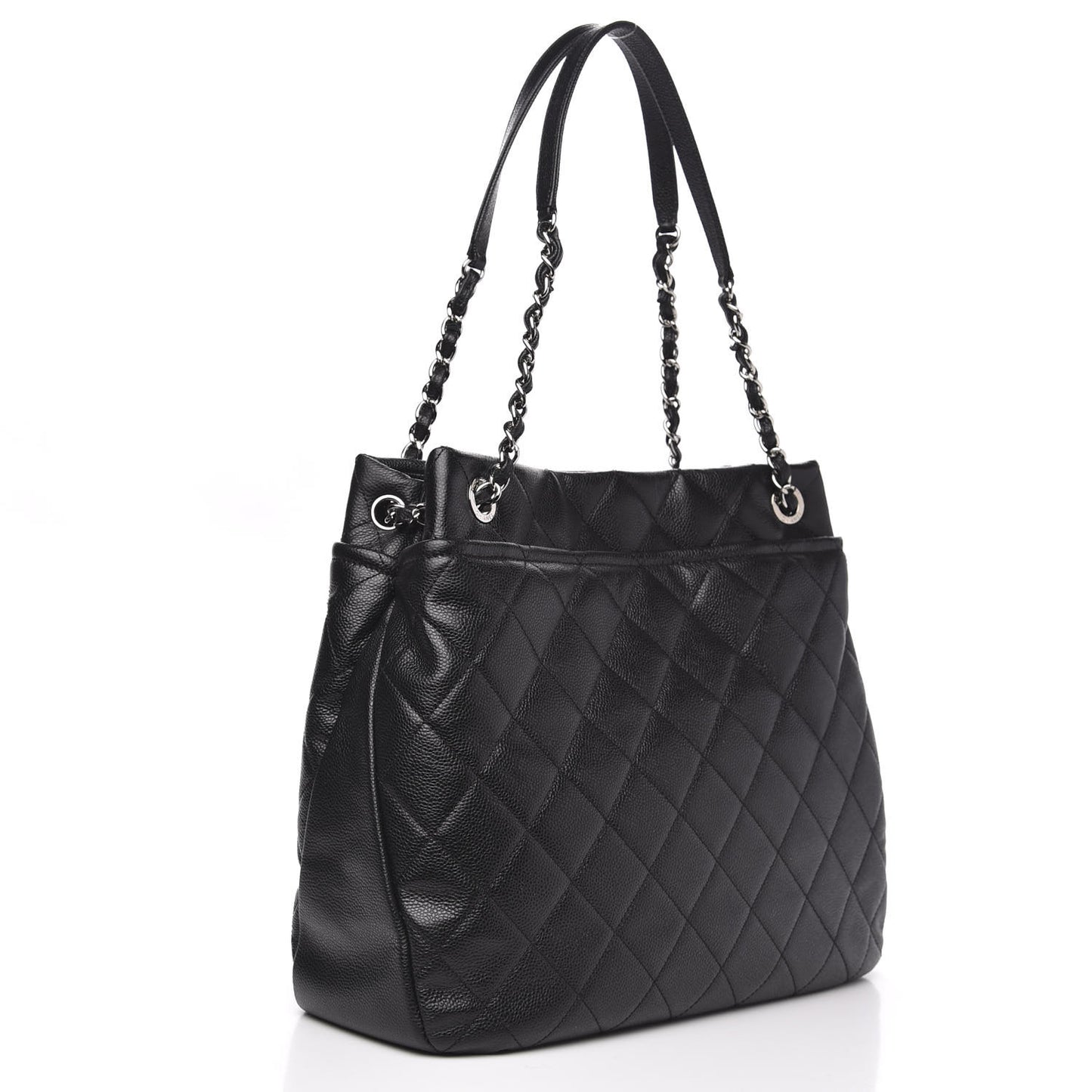 Caviar Quilted Timeless CC Soft Tote Black
