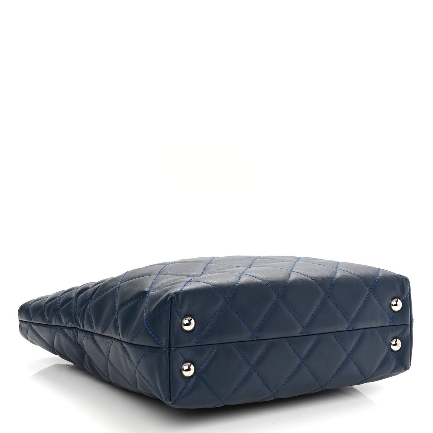 Calfskin Quilted In The Business North South Tote Blue
