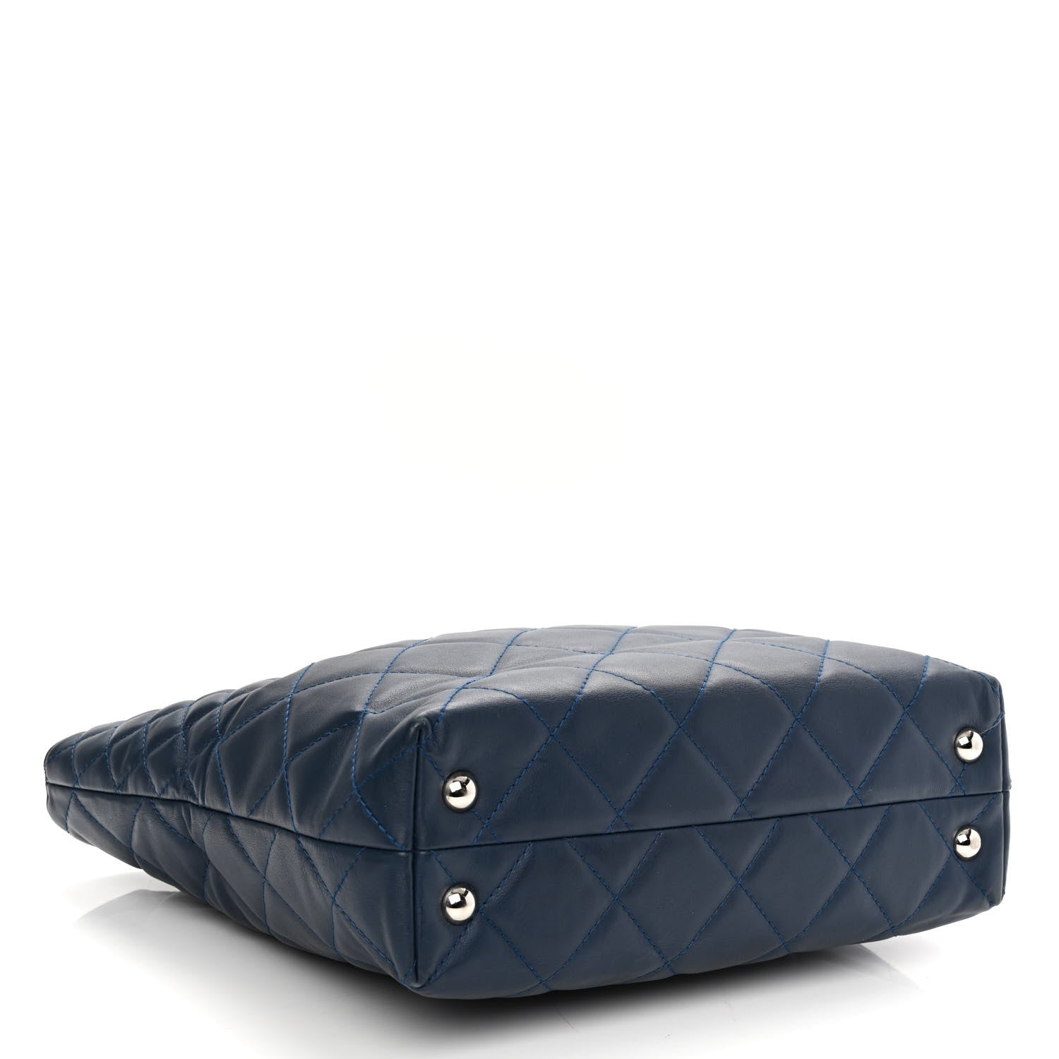Chanel Calfskin Quilted In The Business North South Tote Blue 4 of 10