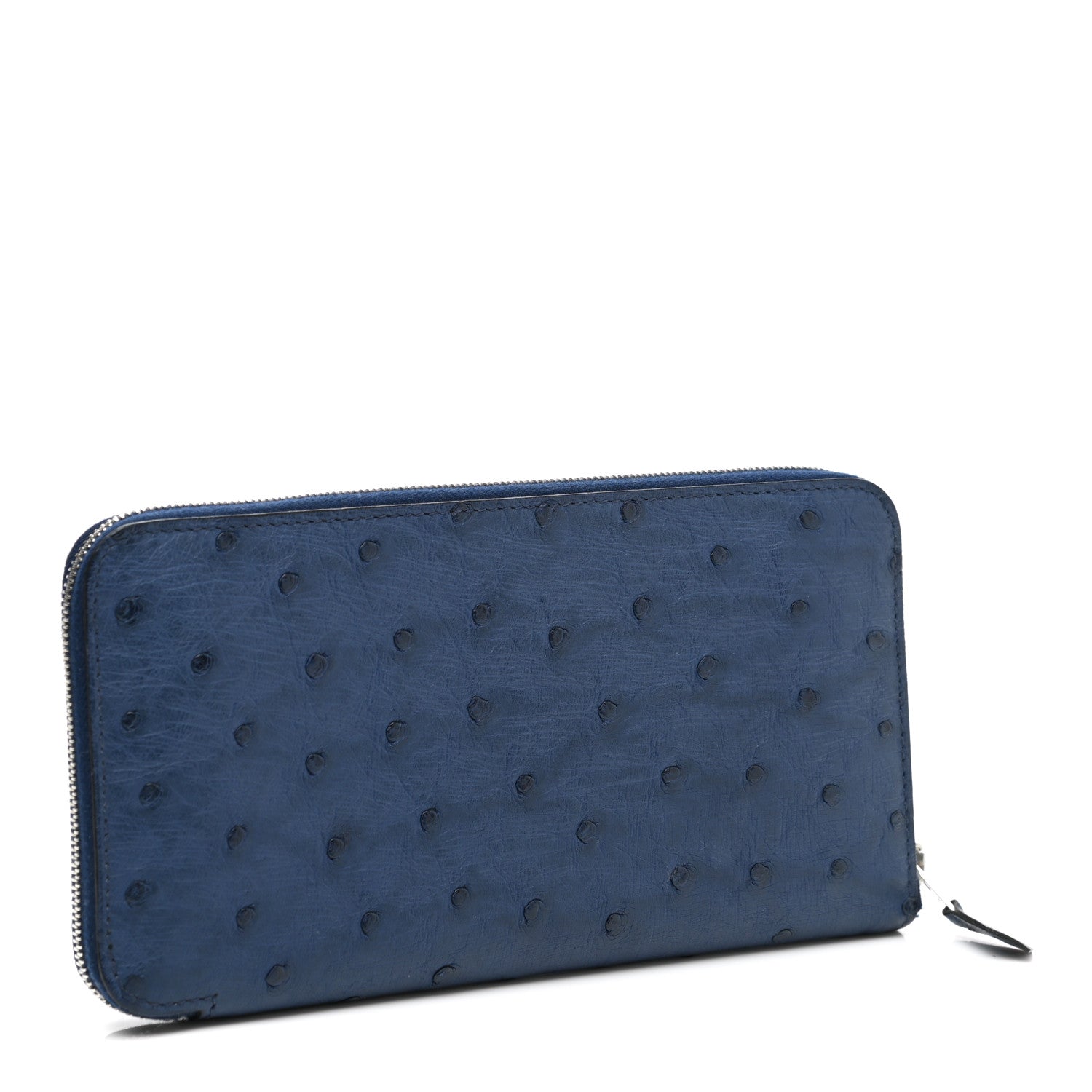 Hermes Ostrich Azap Wallet Bleu Roi 3 of 8