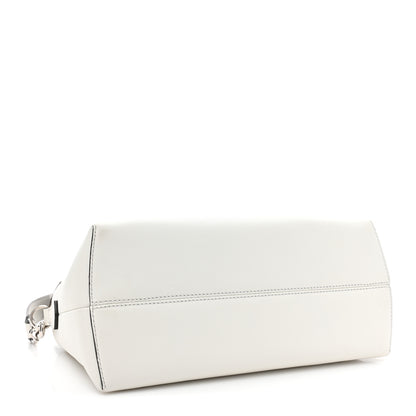 Fendi Vitello Dolce Bi-Color FF 1974 Embossed Medium By The Way Boston Bag White Ice Maya Black 4 of 16