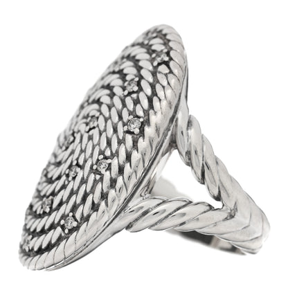 David Yurman Sterling Silver Diamond Cable Coil Ring 60 9 3 of 5