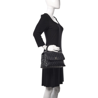 Chanel Caviar Lizard Quilted Small Coco Handle Flap Black 2 of 13