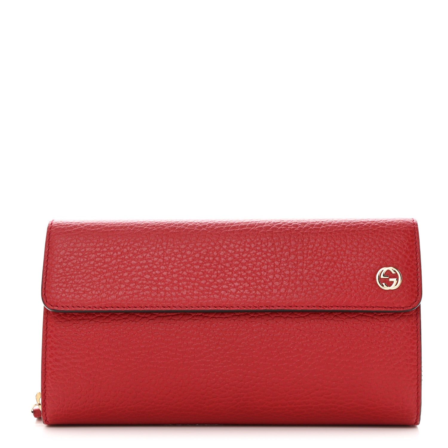 Gucci Calfskin Interlocking G French Wallet Red 1 of 9