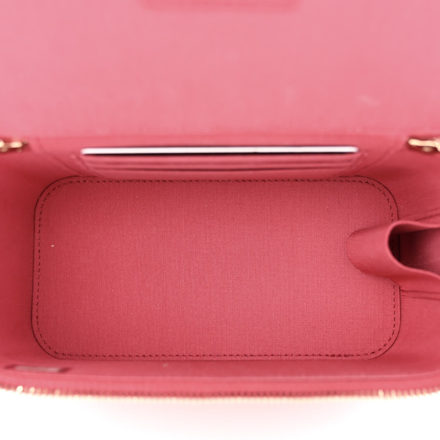 Chanel Lambskin Quilted Small Top Handle Vanity Case With Chain Dark Pink 5 of 11